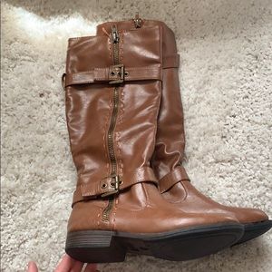 Long Brown Leather Fashion Boots